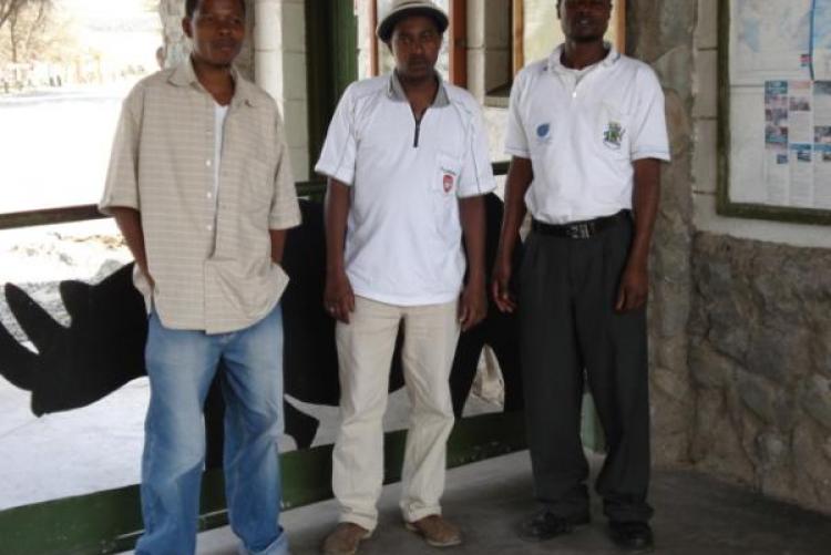From left -George Ndegwa,Benjamin Kimele and Jared Okachi- at Hells Gate 