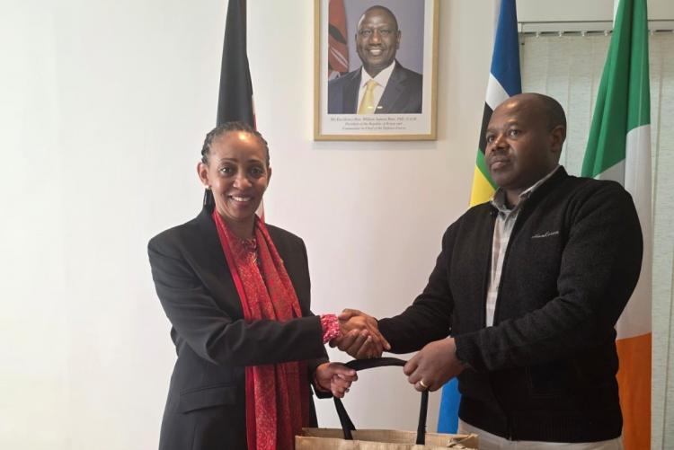 H.E. Ambassador Tabu Irina, MBS.(left)Director of ICT at the University of Nairobi and Chairperson of the Kenya Network Information Centre (KeNIC) Board of Directors, Mr. Paul N. Kariuki(Right) H.E. Ambassador Tabu Irina, MBS.(left)Director of ICT at the University of Nairobi and Chairperson of the Kenya Network Information Centre (KeNIC) Board of Directors, Mr. Paul N. Kariuki(Right)