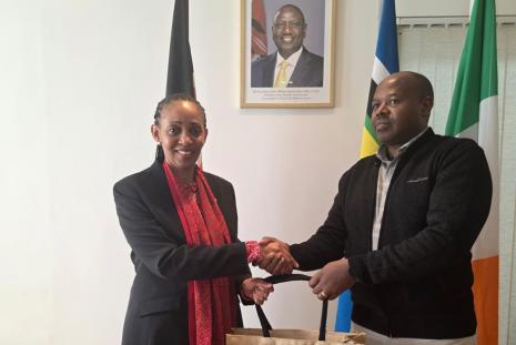 H.E. Ambassador Tabu Irina, MBS.(left)Director of ICT at the University of Nairobi and Chairperson of the Kenya Network Information Centre (KeNIC) Board of Directors, Mr. Paul N. Kariuki(Right)